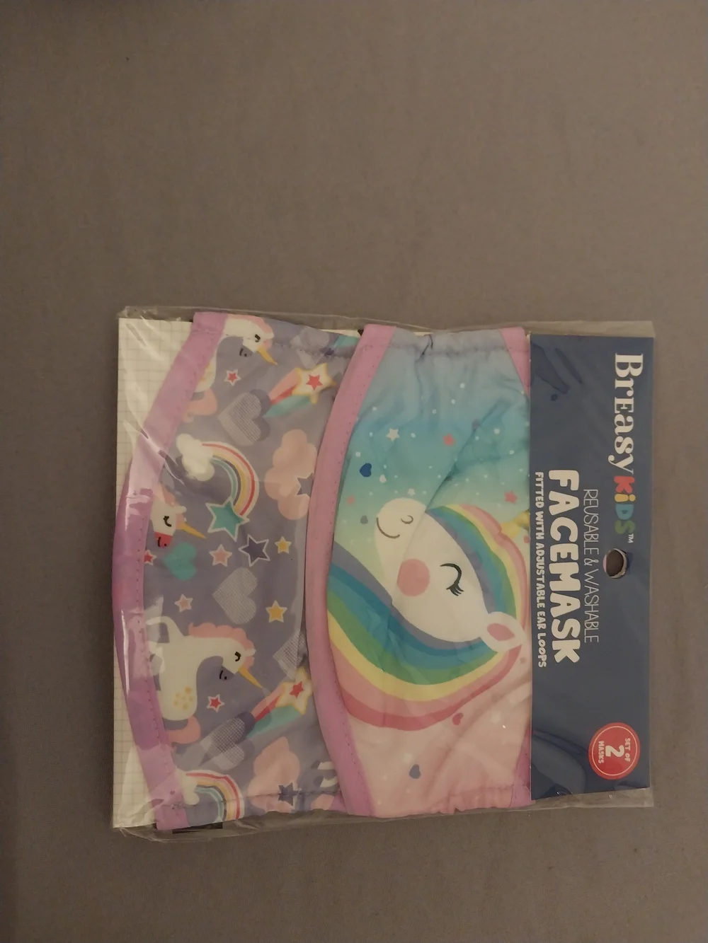 Breasy Kids Reusable & Washable Face Mask. 5x2 Packs. #0128